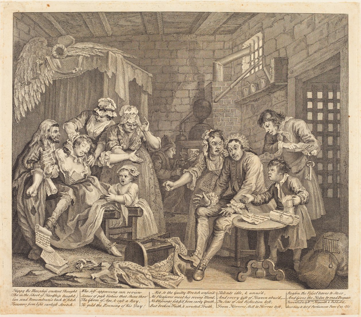Der Lebensweg eines Wüstlings: Tafel 7 von William Hogarth