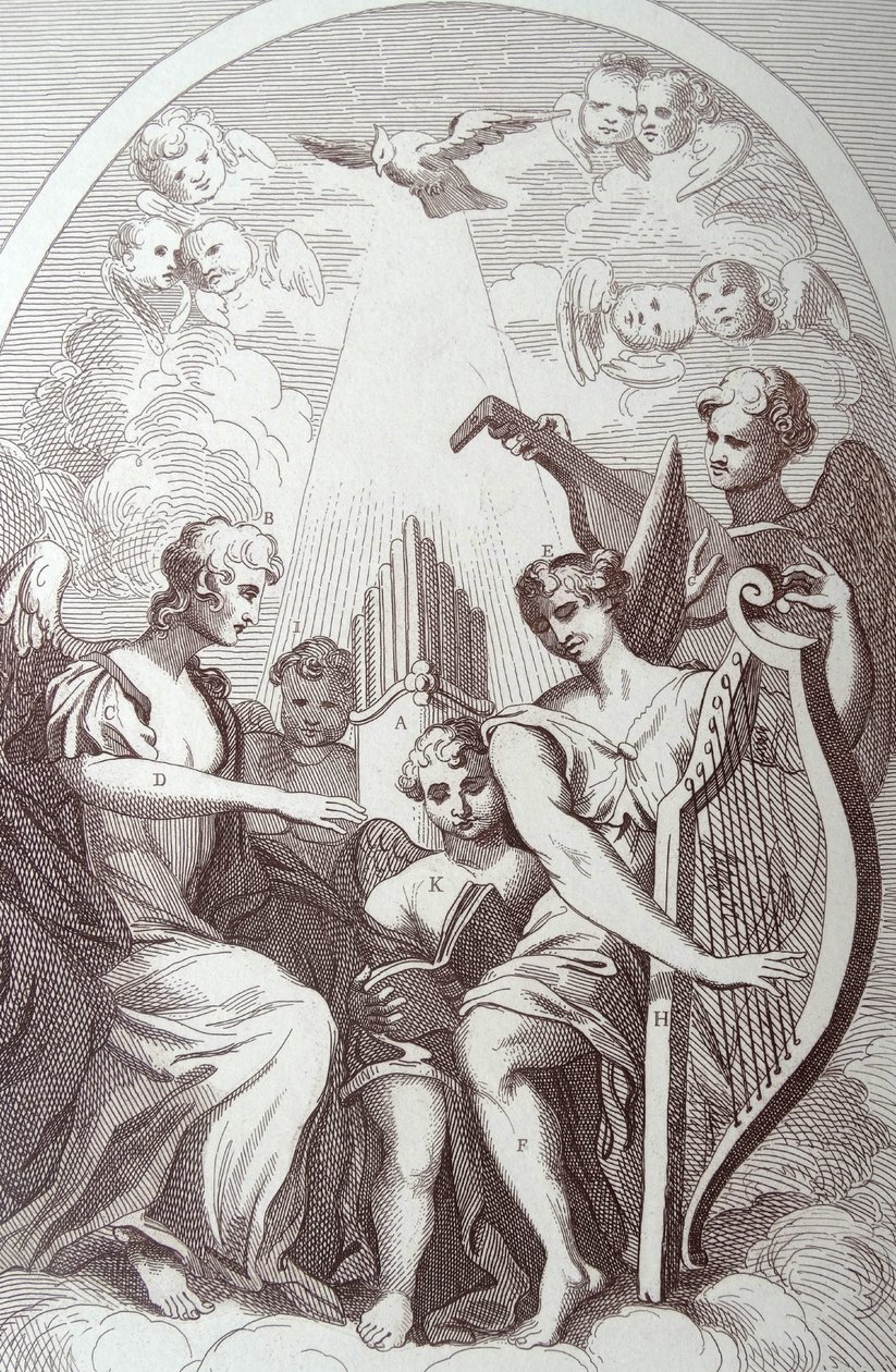 Burleske auf Kents Altarbild in St. Clement Danes von William Hogarth