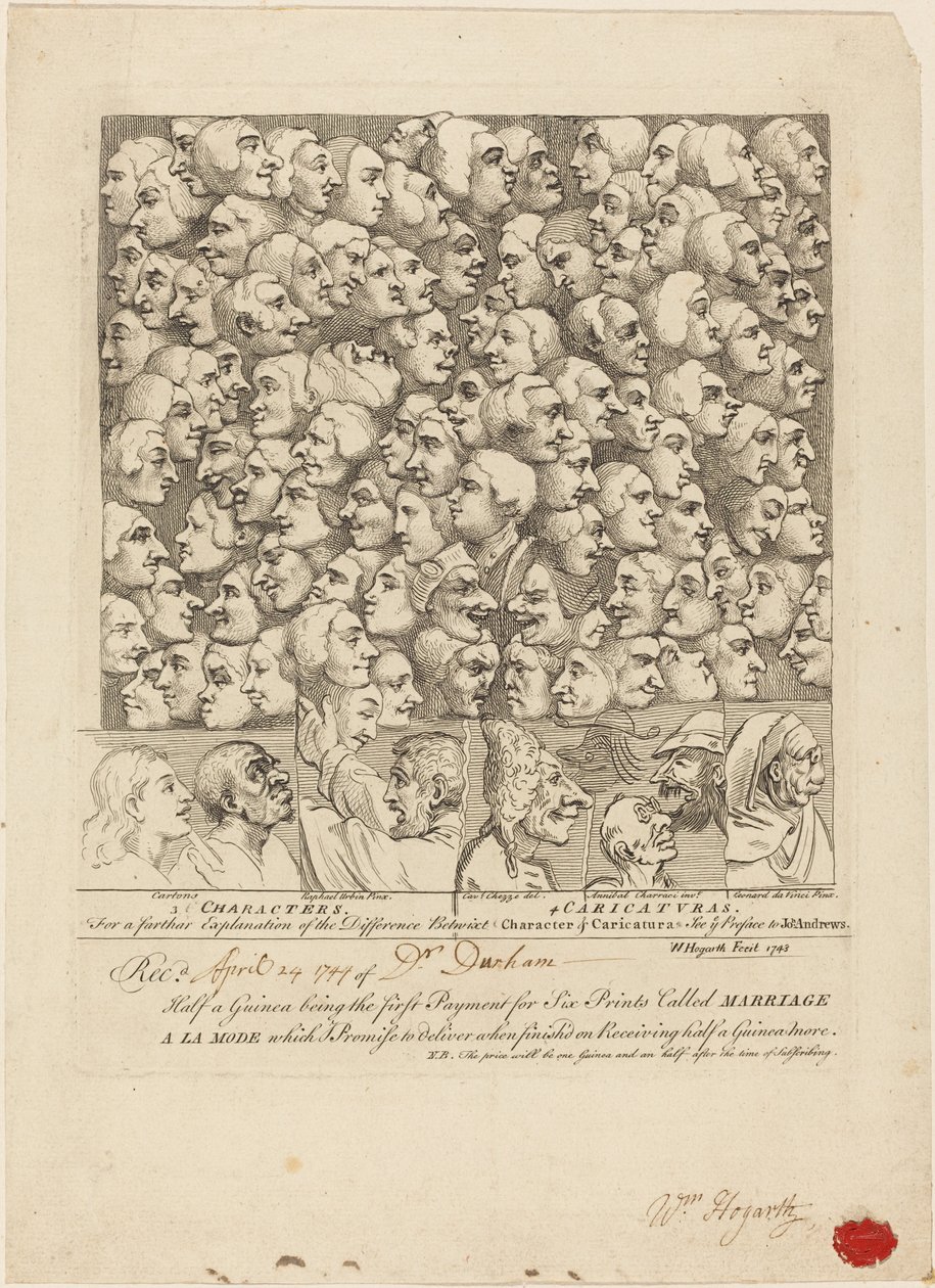 Charaktere und Karikaturen von William Hogarth