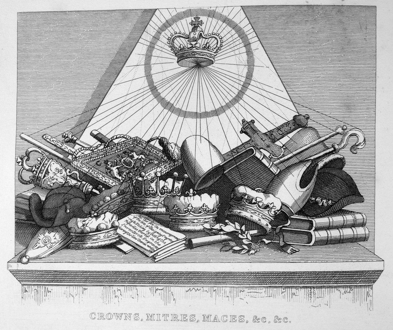 Kronen, Mitren, Zepter usw., 1754 von William Hogarth