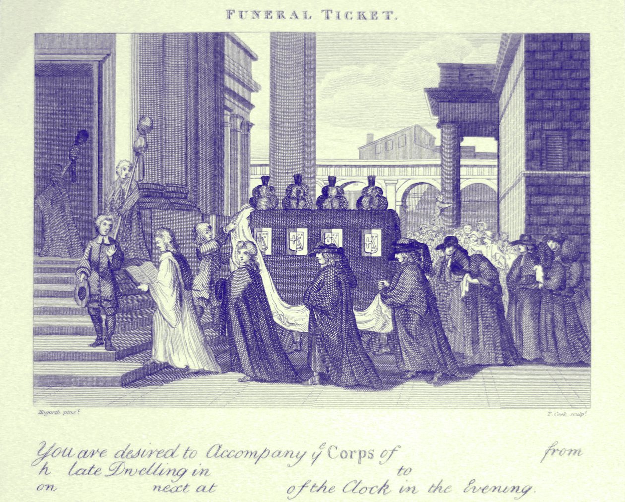 Beerdigungskarte von William Hogarth von William Hogarth
