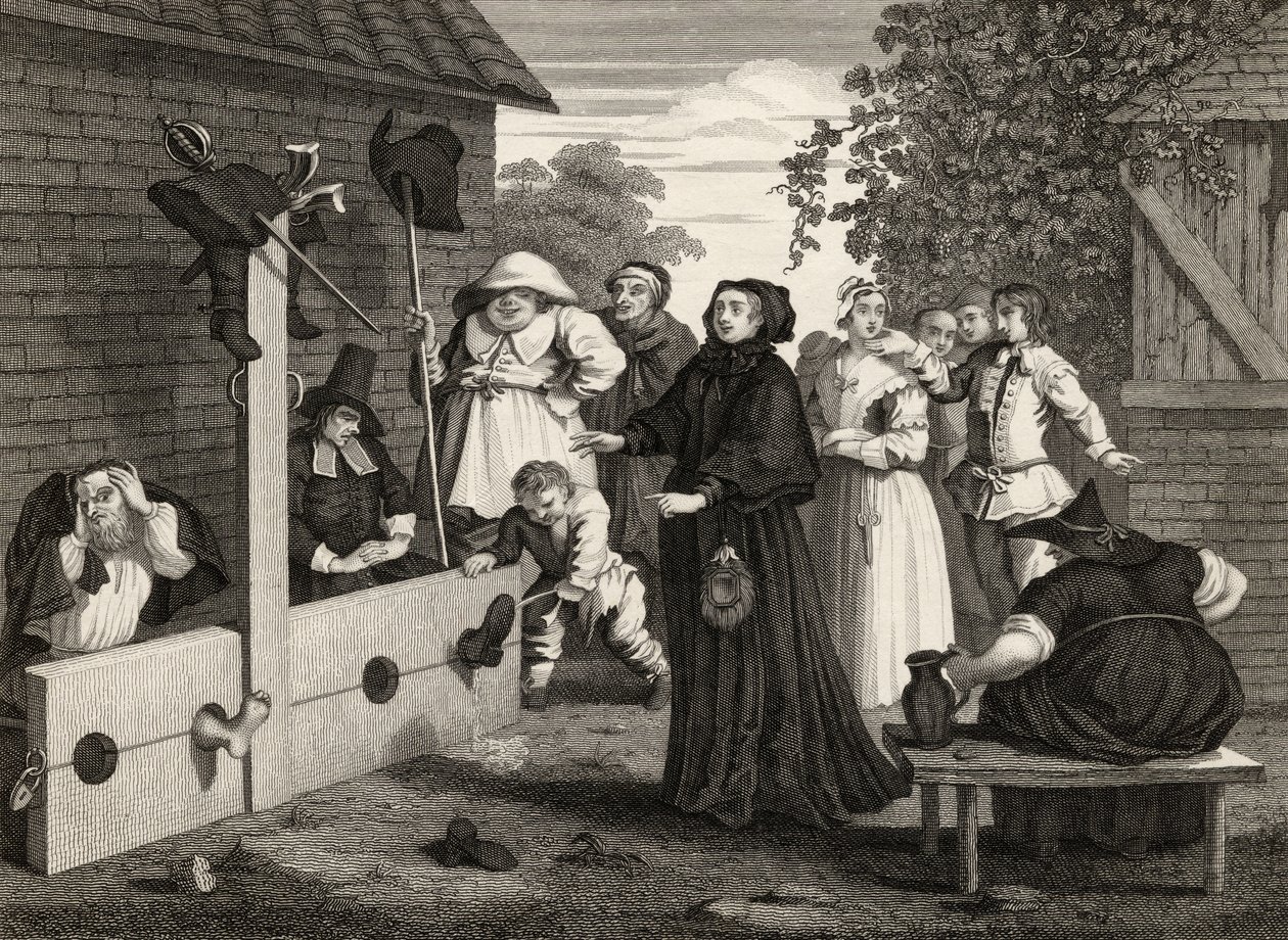 Hudibras und Ralpho im Pranger, aus 