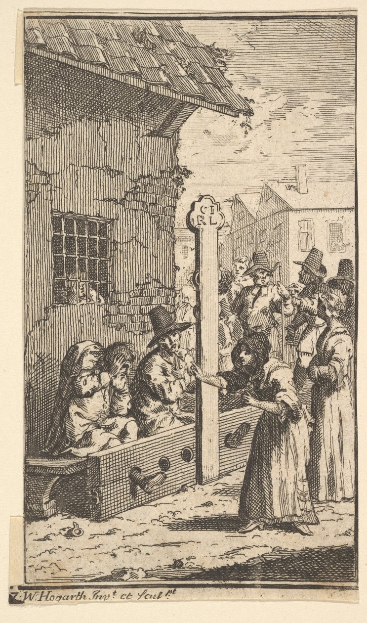 Hudibras in Bedrängnis Siebzehn kleine Illustrationen für Samuel Butlers Hudibras, no..., 1721-26 von William Hogarth