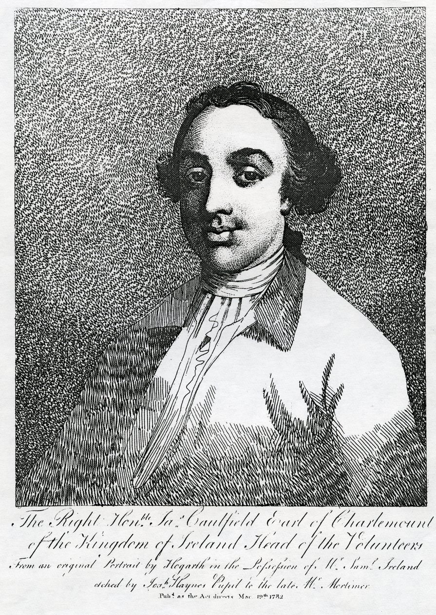 James Caulfield, 1. Earl of Charlemont, graviert von Joseph Haynes, 1782 von William Hogarth