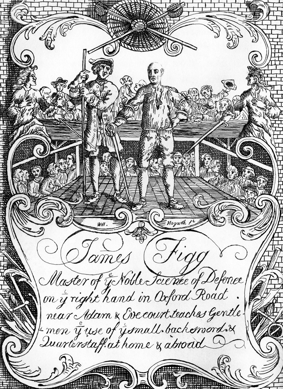 James Figg - Werbung, ca. 1729/30 von William Hogarth
