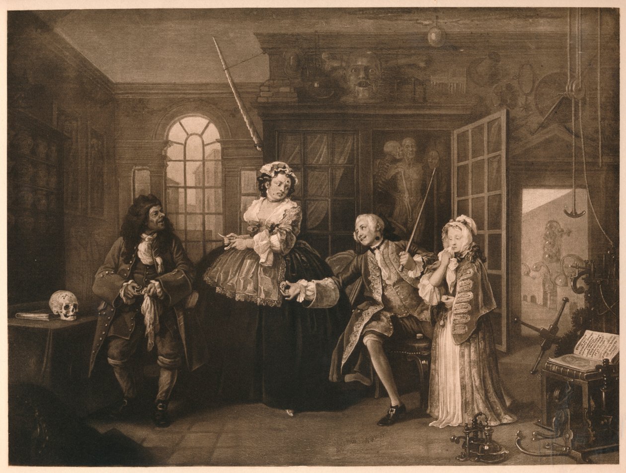 Marriage A-la-Mode: 3. Die Inspektion, um 1743 von William Hogarth