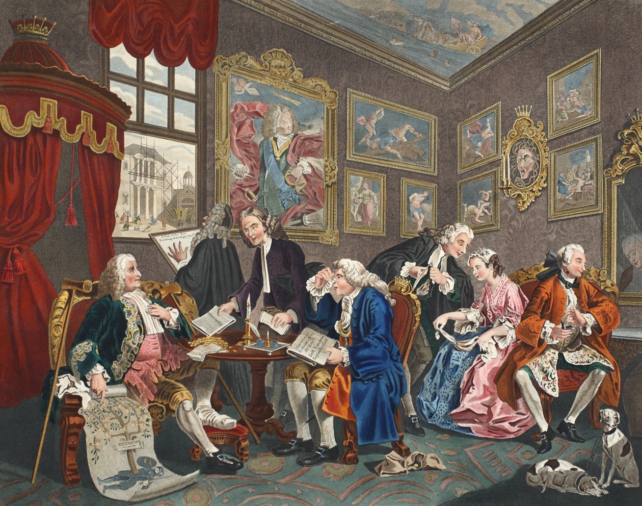 Heirat à la Mode, Platte I, Die Heiratsvereinbarung, Illustration aus 
