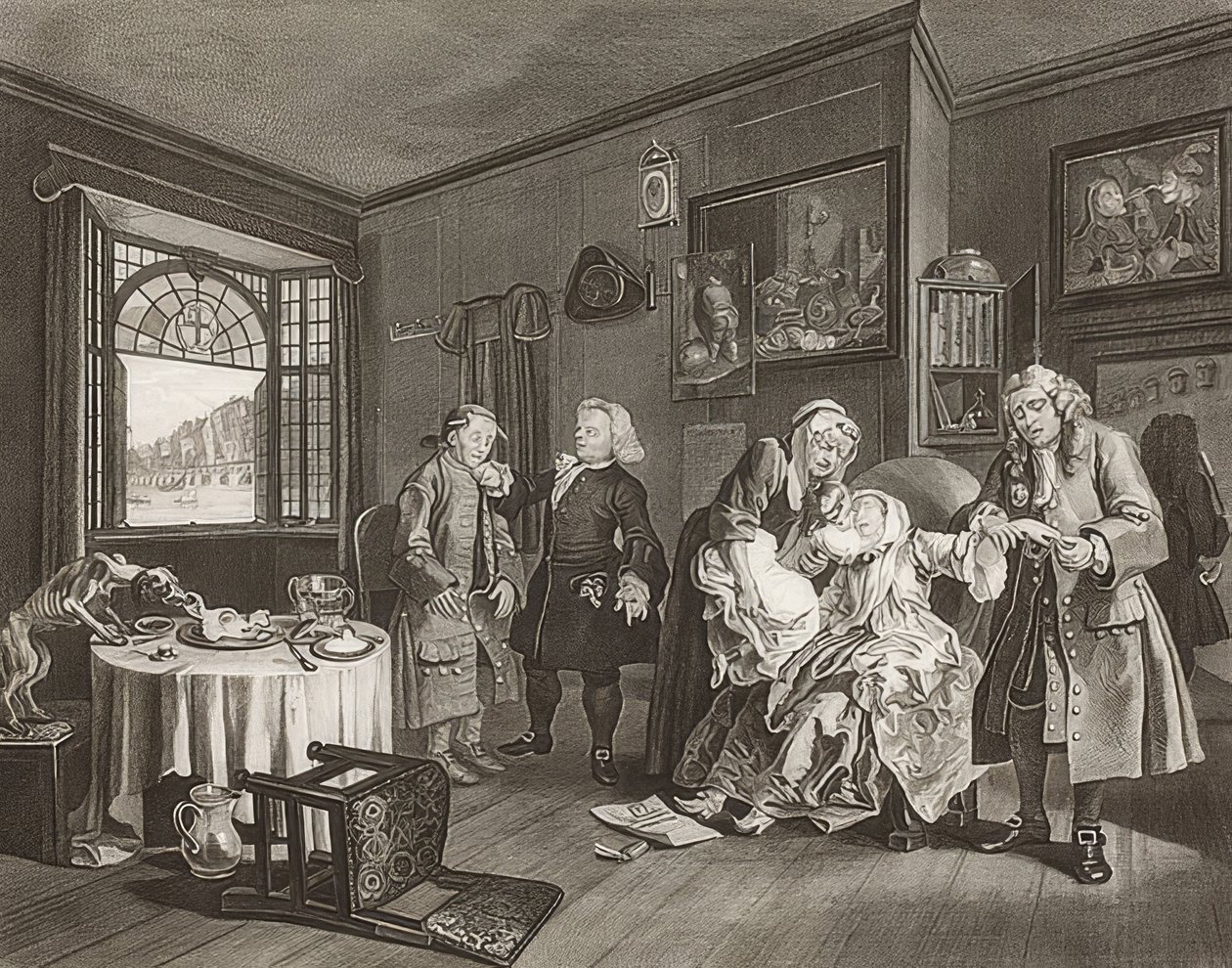 Heirat nach der Mode. Blatt 6: Der Selbstmord der Gräfin von William Hogarth