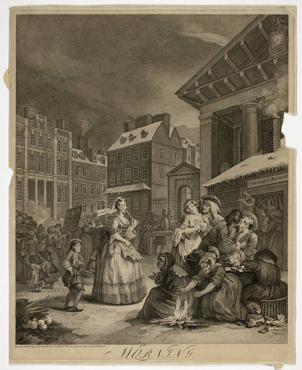 Morgen, Platte eins aus Die vier Tageszeiten von William Hogarth