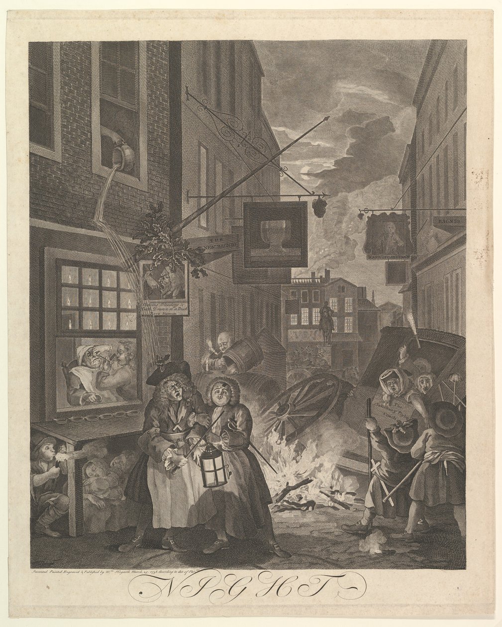 Nacht Die vier Tageszeiten, 25. März 1738 von William Hogarth