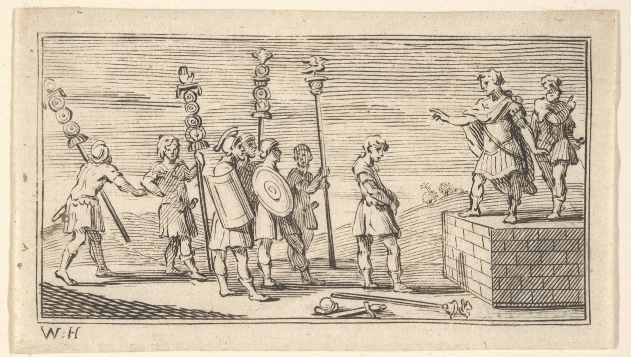 Schändliche Entlassung John Beaver, Römische Militärstrafen, 1725, nach 1725 von William Hogarth