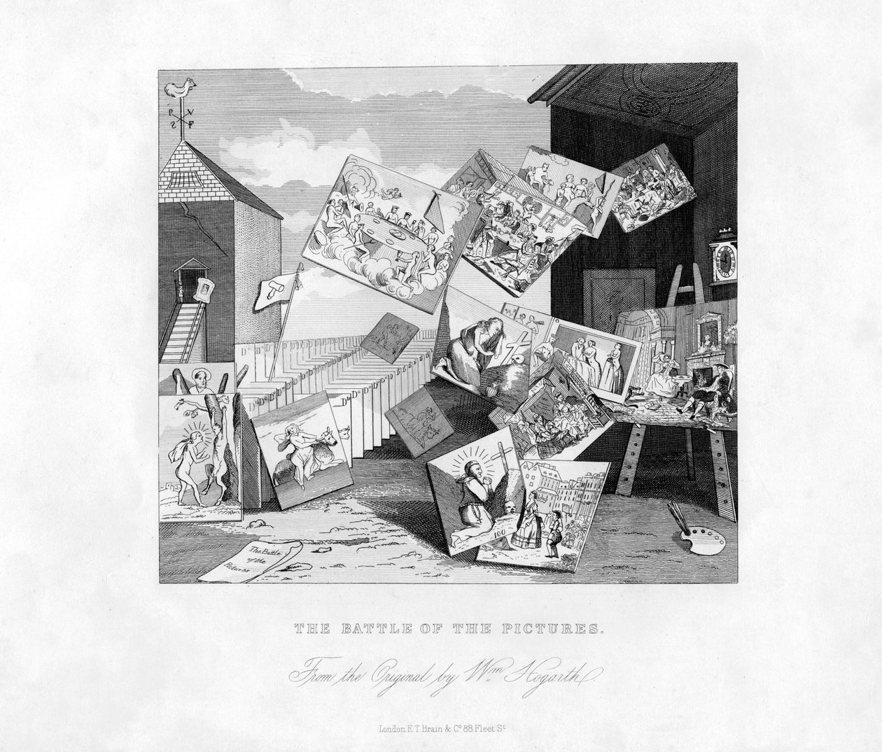 Die Schlacht der Bilder, 19. Jahrhundert von William Hogarth