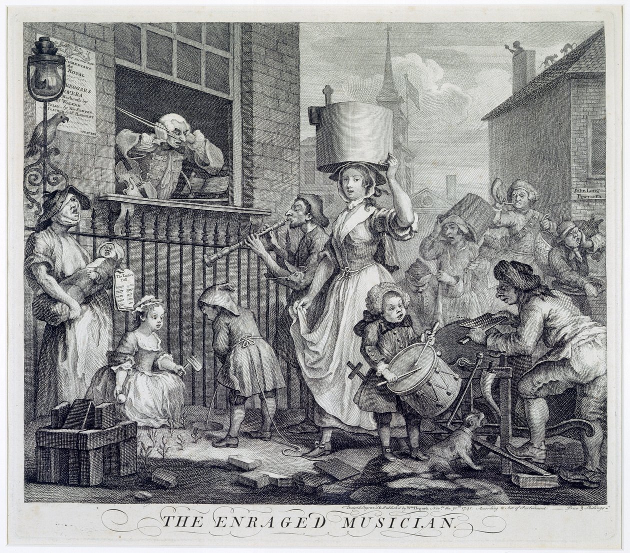 Der wütende Musiker, 1741 von William Hogarth