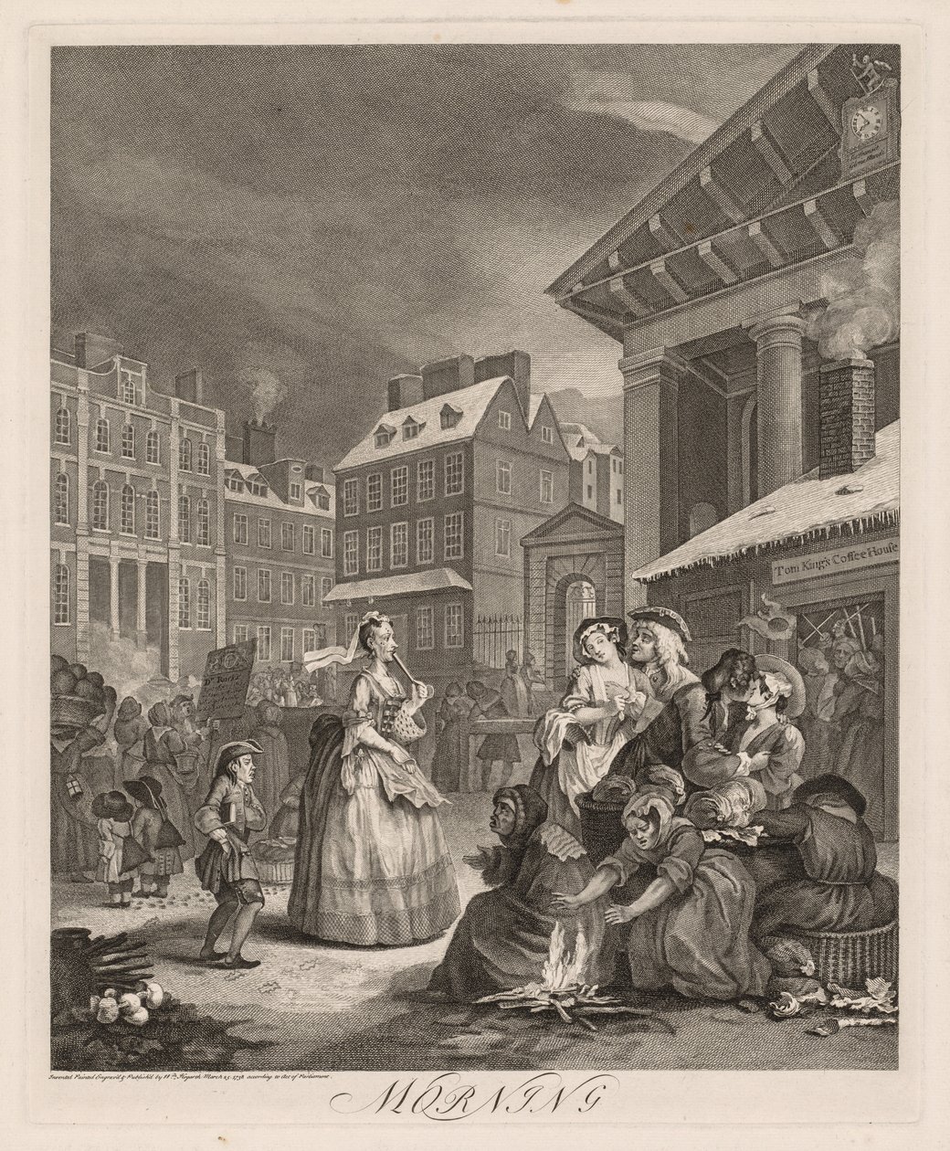 Die vier Tageszeiten: Morgen, 1738 von William Hogarth