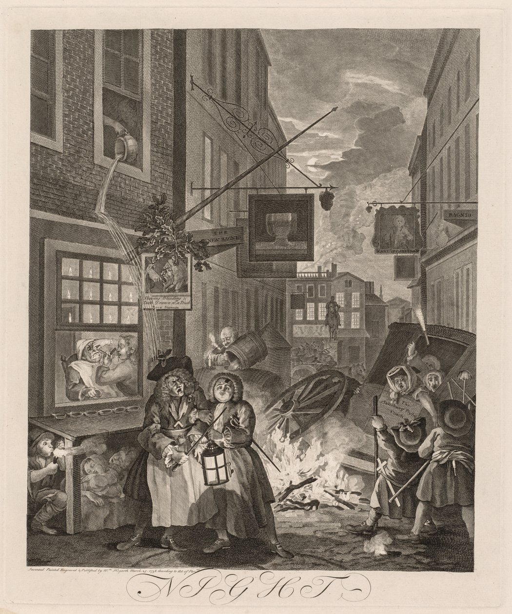 Die vier Tageszeiten: Nacht von William Hogarth