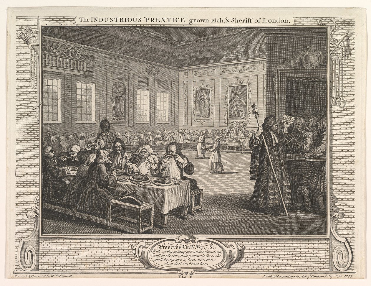 Der fleißige Lehrling, der reich und Sheriff von London wurde von William Hogarth