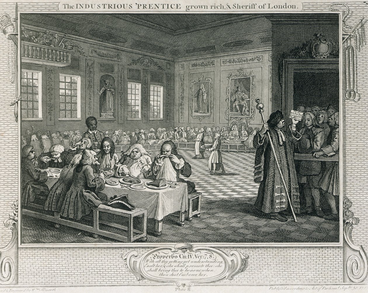 Der fleißige Lehrling, reich geworden und Sheriff von London, Tafel VIII aus 