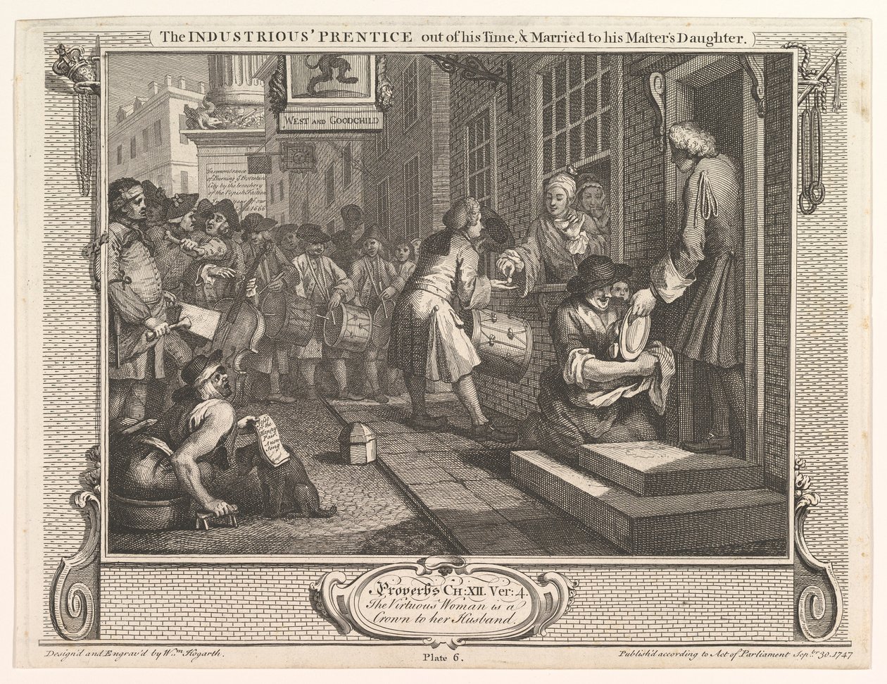 Der fleißige Lehrling nach seiner Zeit und verheiratet mit der Tochter seines Meisters, 30. September 1747 von William Hogarth