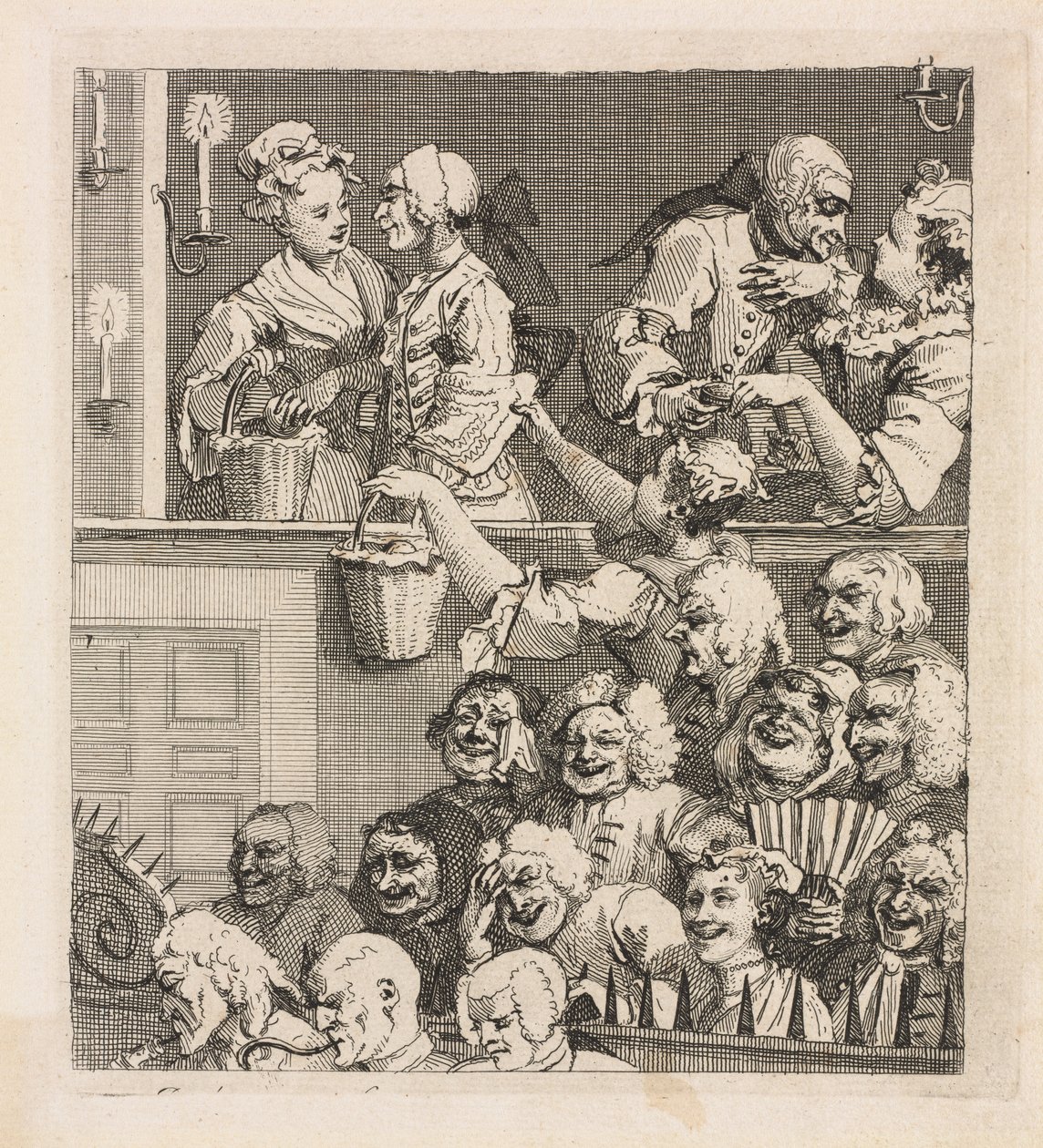 Das lachende Publikum, 1733 von William Hogarth