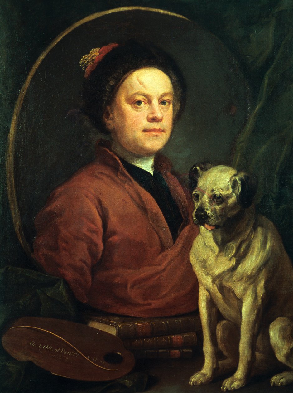 Der Maler und sein Mops, 1745 von William Hogarth