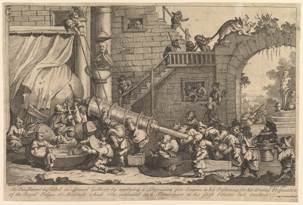 Die Bestrafung von Lemuel Gulliver, Dezember 1726 von William Hogarth