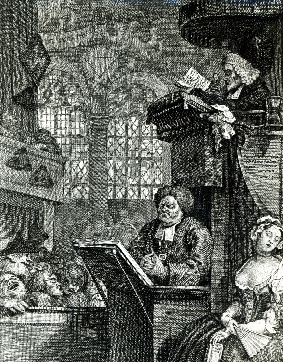 Die schlafende Gemeinde, 1736 von William Hogarth