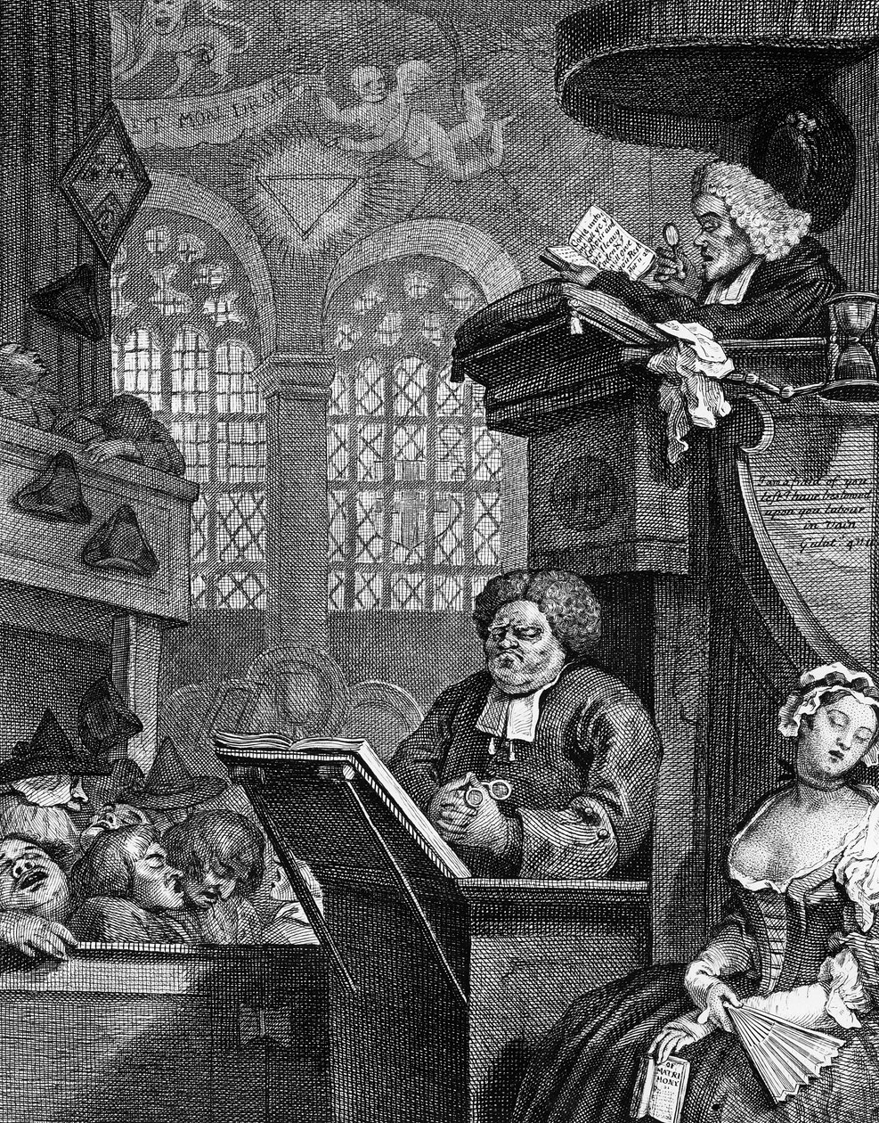 Die schlafende Gemeinde, 1736 von William Hogarth