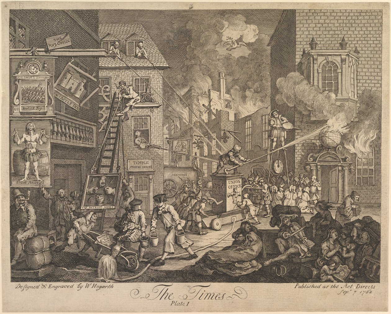 Die Zeiten, Platte 1 von William Hogarth