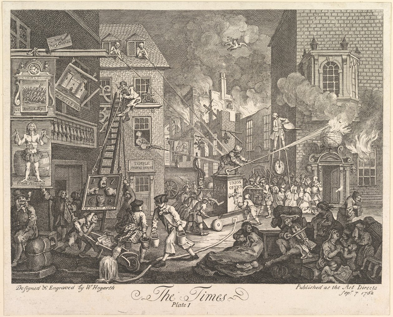 Die Zeiten, Platte 1, 7. September 1762 von William Hogarth