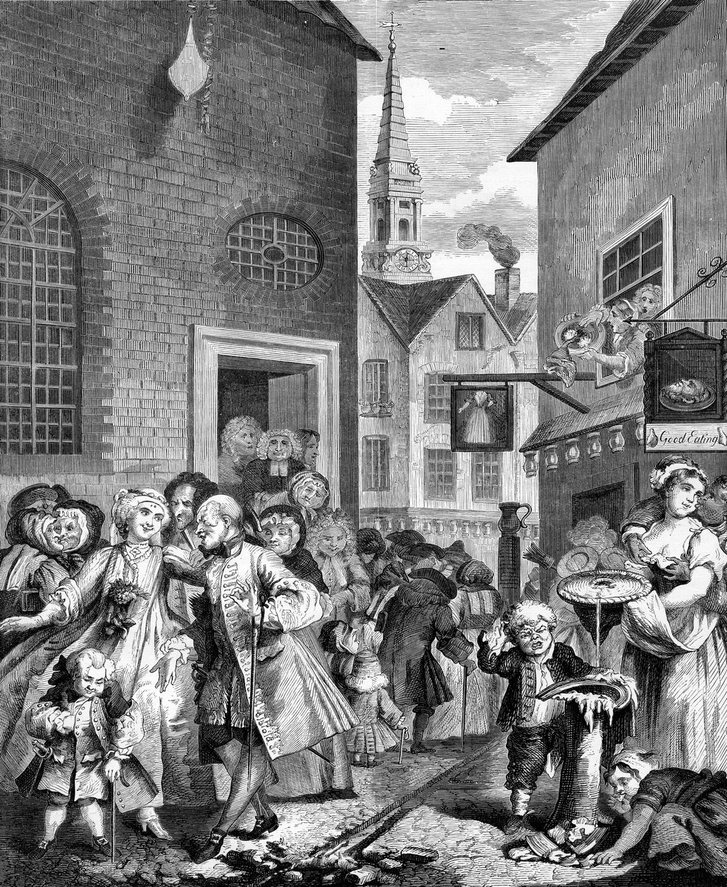 Tageszeiten - Mittag von William Hogarth von William Hogarth