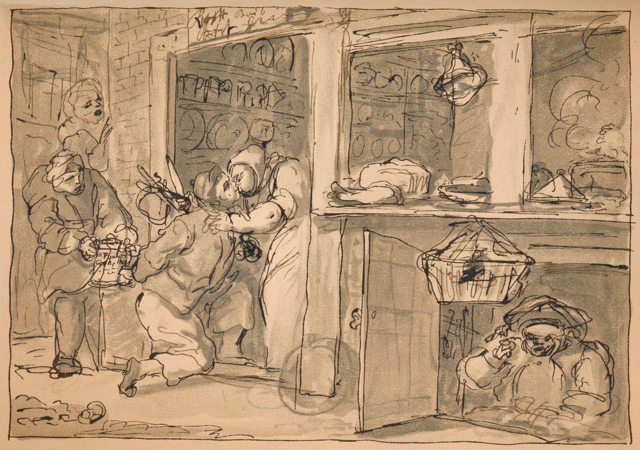 Unbenutzte Zeichnung für Industry and Idleness, 1747 von William Hogarth
