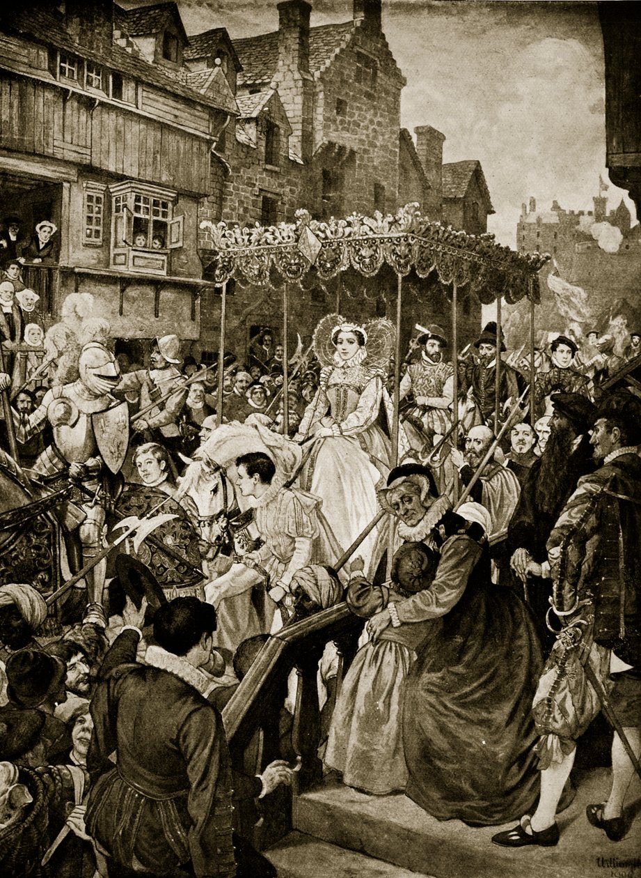 Maria Stuart betritt Edinburgh, 1561, Illustration aus 