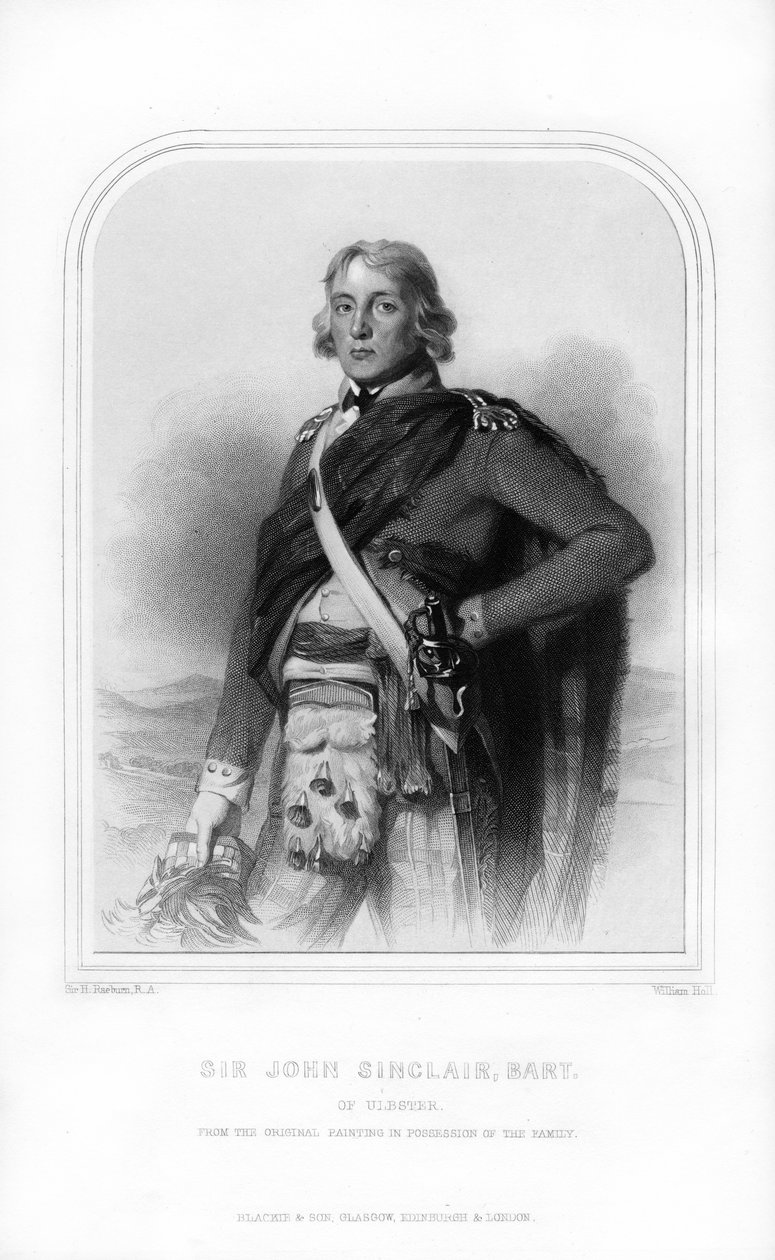 Sir John Sinclair von Ulbster, schottischer Politiker, Anwalt und Agrarreformer, 1870 von William Holl