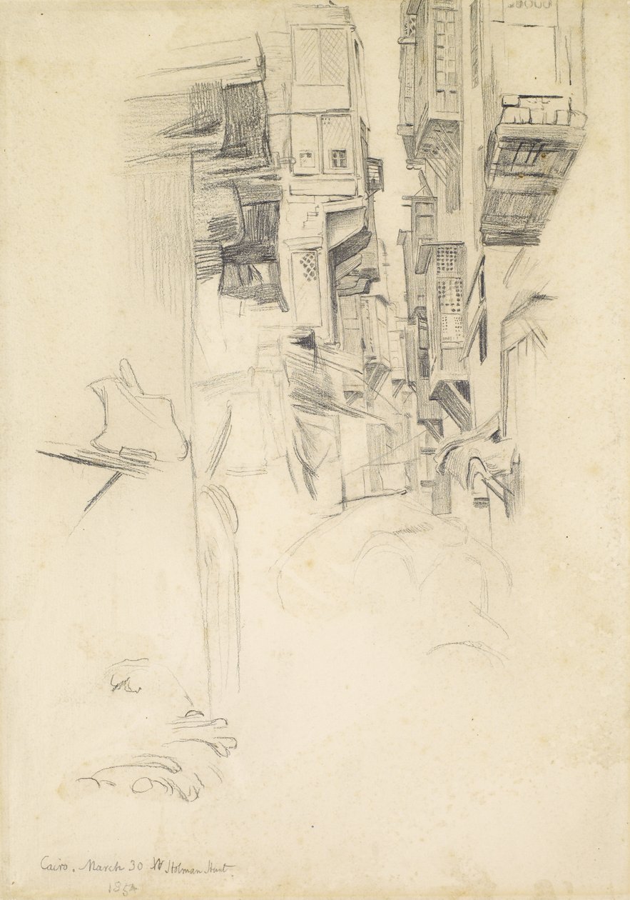Straßenszene, Kairo, 1854 von William Holman Hunt