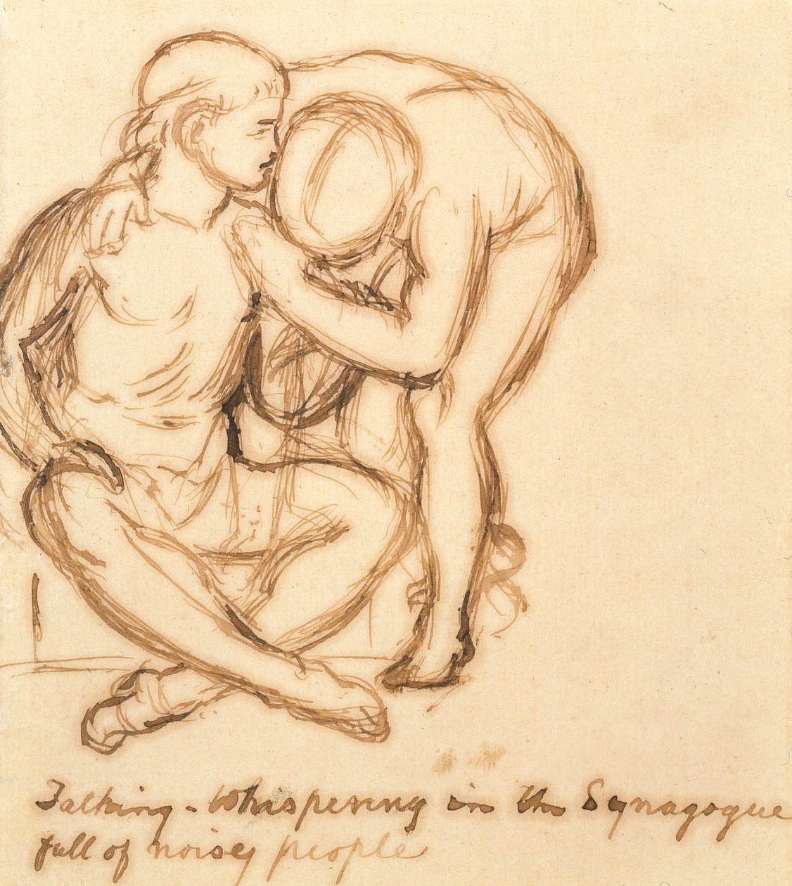 Sprechen - Flüstern in der Synagoge voller lauter Menschen von William Holman Hunt