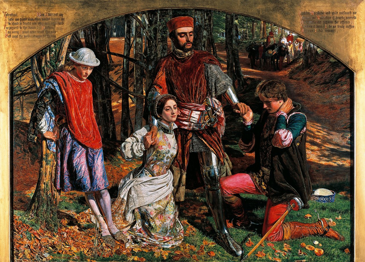 Valentino rettet Silvia vor Proteus von William Holman Hunt