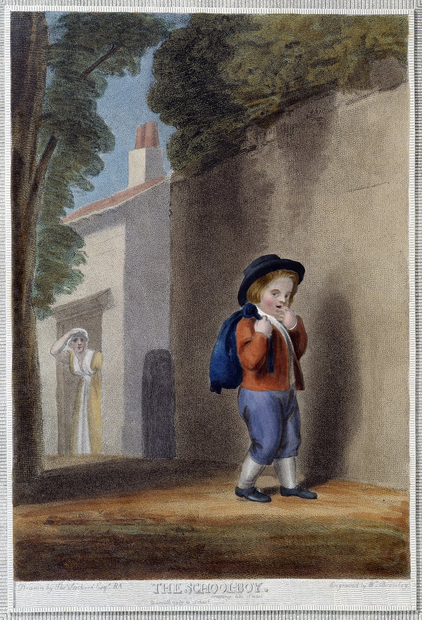 Der Schuljunge - in „Die 7 Lebensalter des Menschen“ von Shakespeare, ill. von W. Bromley, London von William I Bromley