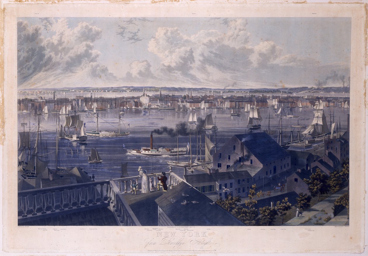 New York von Brooklyn Heights, 1837 von William James Bennett
