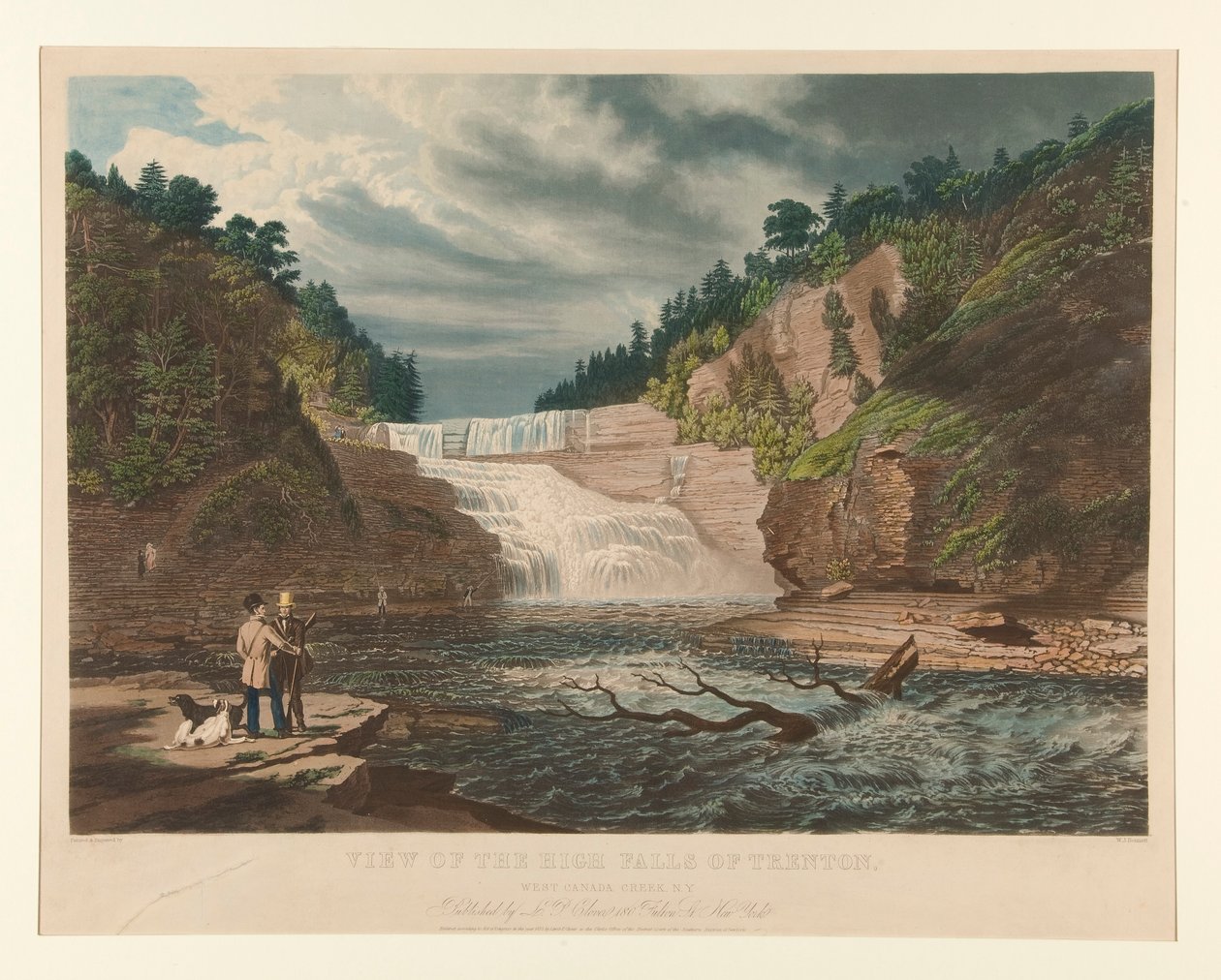Ansicht der High Falls von Trenton, West Canada Creek, NY von William James Bennett