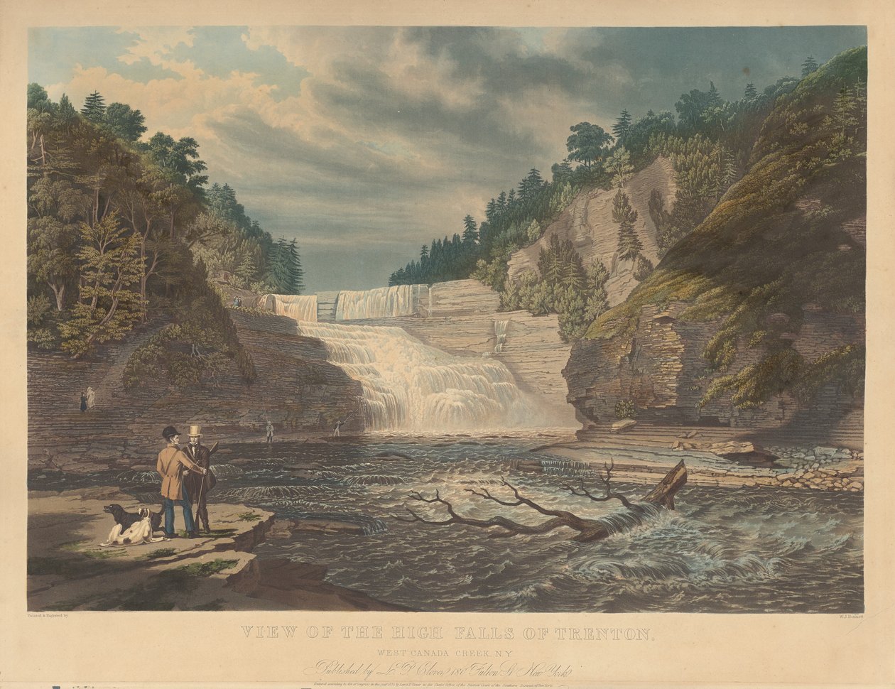 Ansicht der High Falls von Trenton: West Canada Creek, N.Y. von William James Bennett