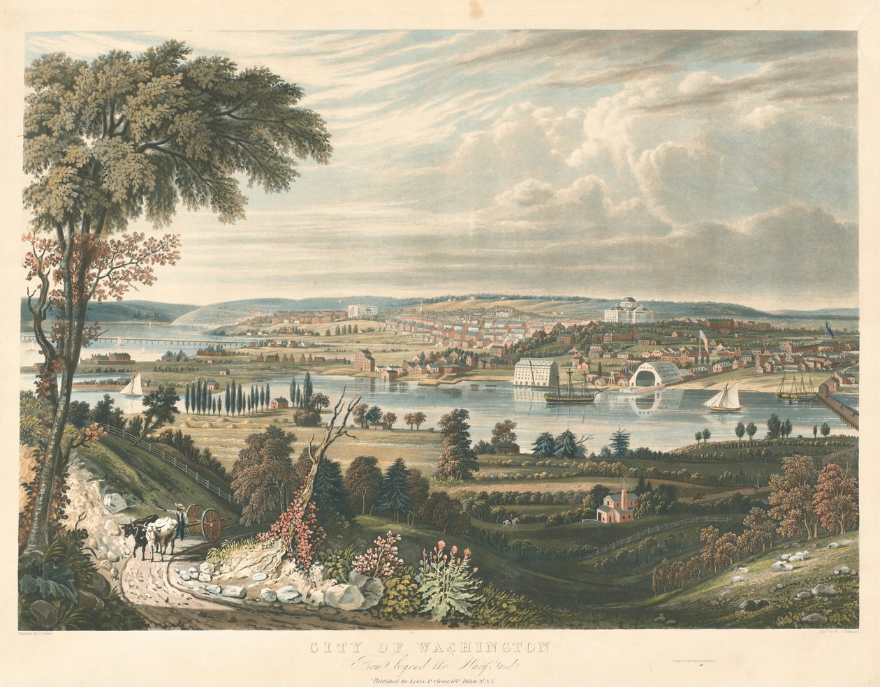 Stadt Washington: Von jenseits der Marinewerften von William James Bennett after George Cooke