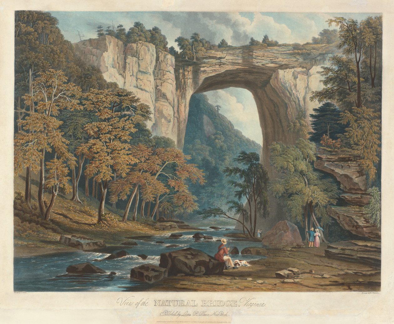 Ansicht der natürlichen Brücke von William James Bennett after Jacob C. Ward