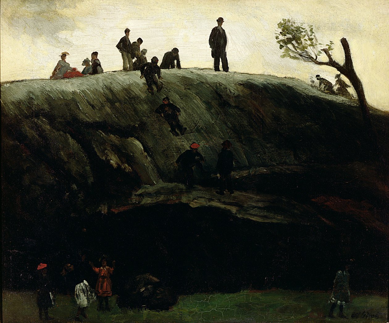 Jungen beim Rutschen, ca. 1897 von William James Glackens