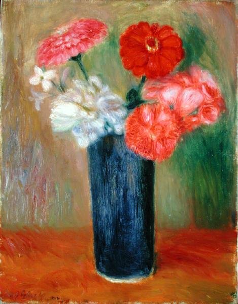 Blumen in einer blauen Vase von William James Glackens