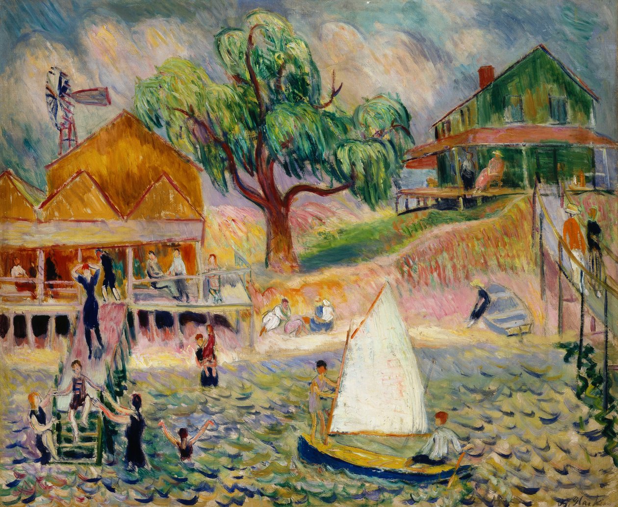 Das grüne Strandhaus, Bellport, Long Island, ca. 1911-1916 von William James Glackens