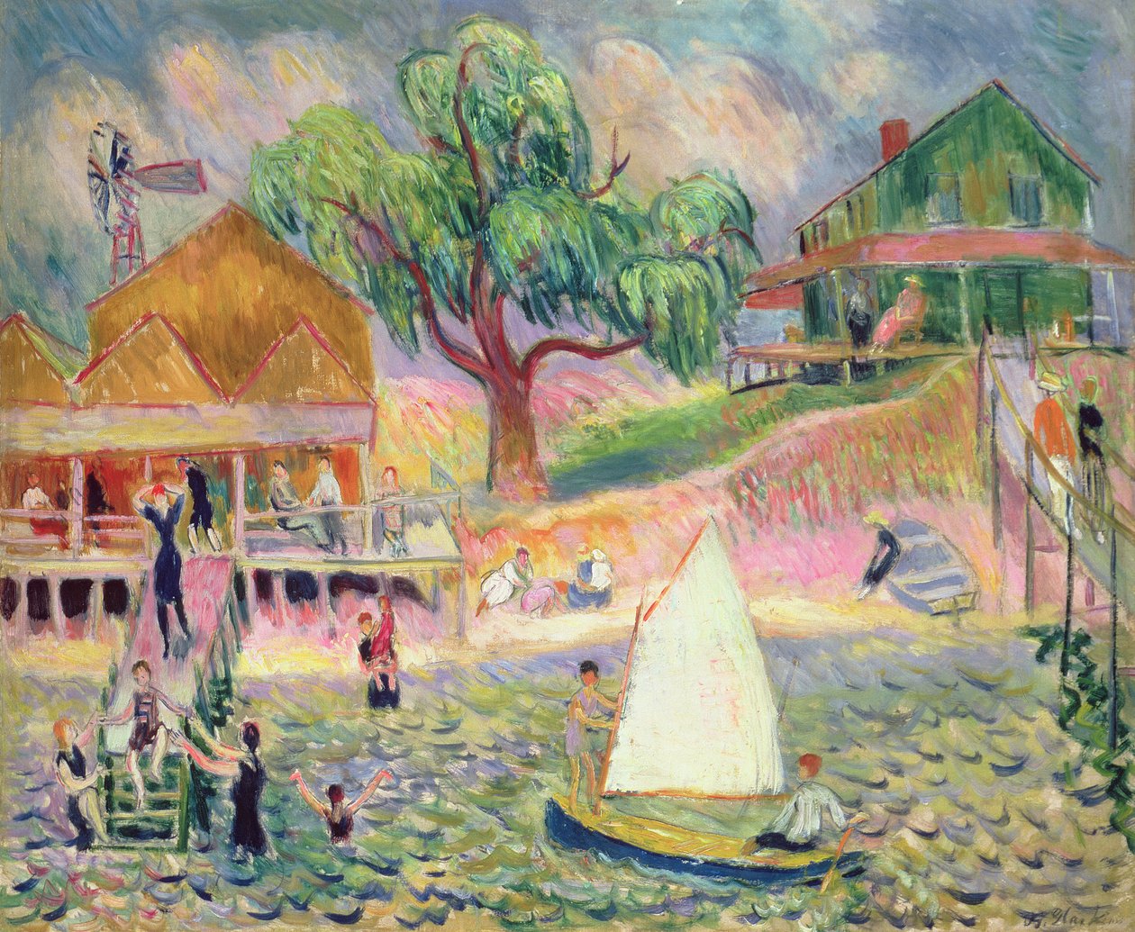 Das grüne Strandhaus, Belport, Long Island von William James Glackens