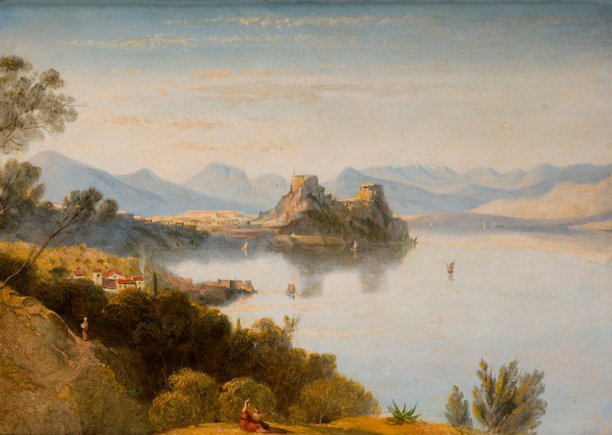 Albanische Berge mit Korfu in der Ferne