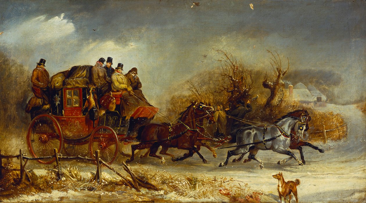 Kutschenszene - Durch die vier Jahreszeiten: Winter von William Joseph Shayer