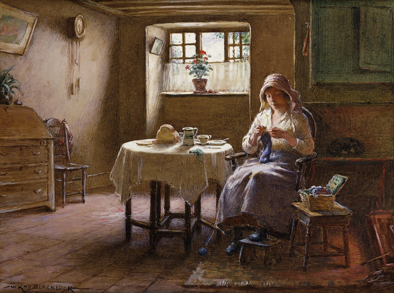 Die Frau eines Fischers - Innenraum in Fifeshire von William Kay Blacklock