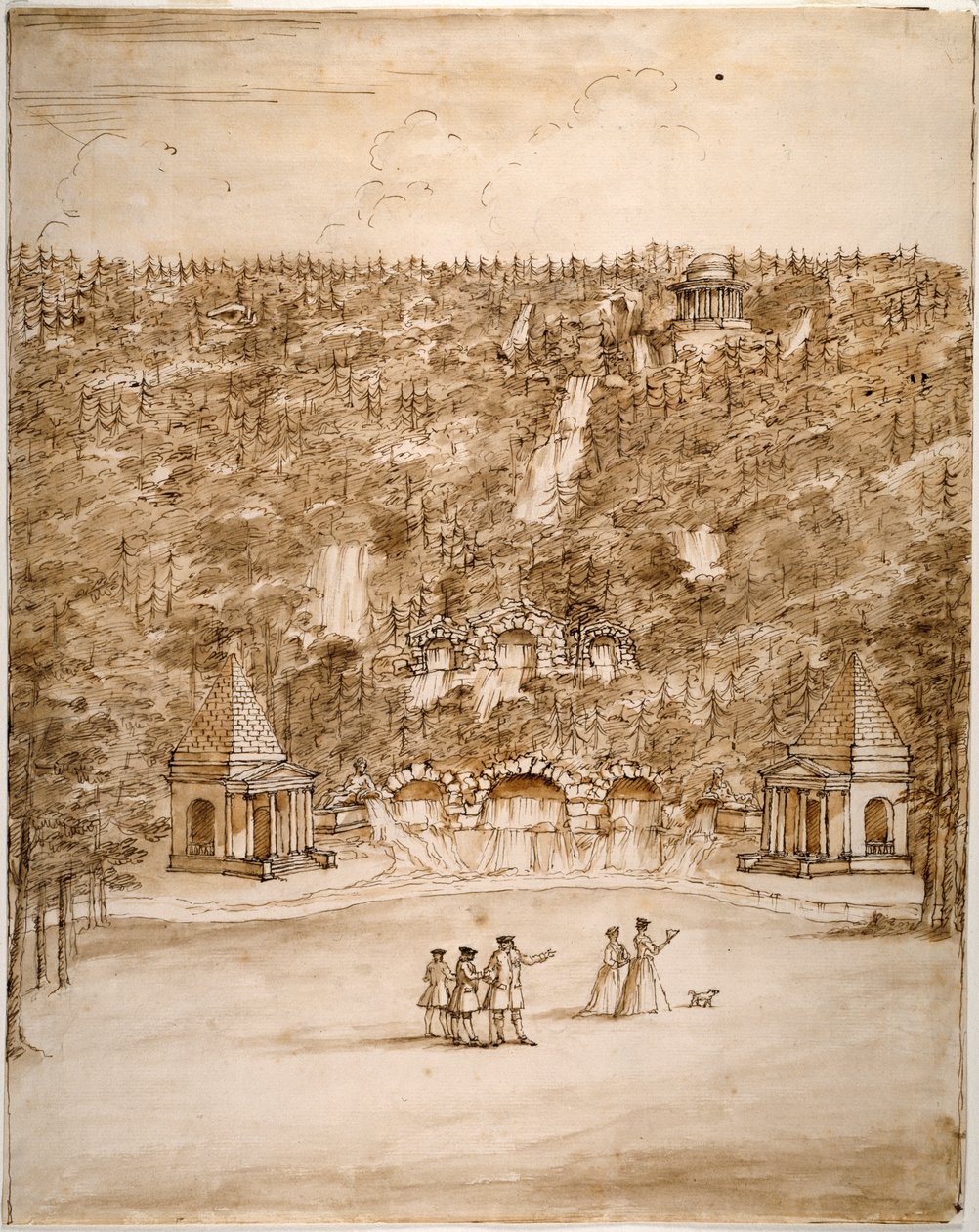 Chatsworth: Entwurf für einen Wasserfall, frühe 1740er Jahre von William Kent
